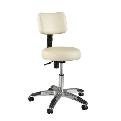 Deluxe Round Air-Lift Stool with Backrest
