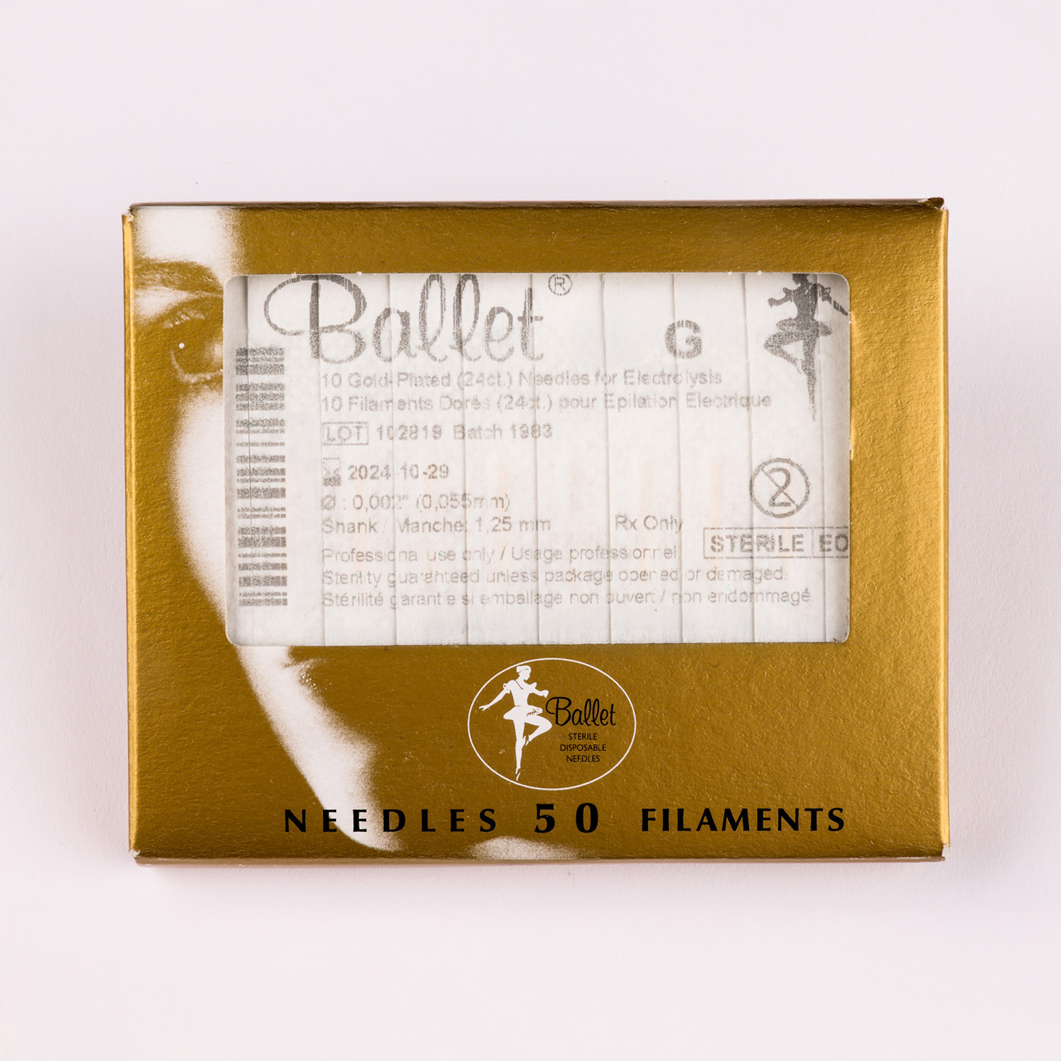 BALLET NEEDLES F5, GOLD (50/PKG)