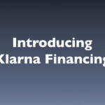 Header text: Introducing Klarna Financing on a blue gradient background.